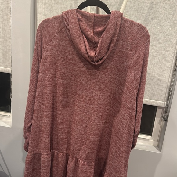 Torrid Super Soft Plush Pink Hooded Sweater Cardigan 3X Duster Ruffle Hem - Picture 4 of 4